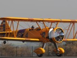 Mark Beckley in his Boeing Stearman