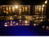 Main lodge at night